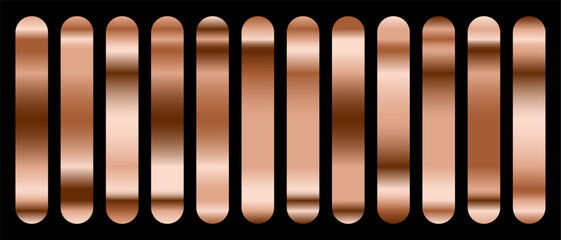 Wall Mural - collection of shiny rose gold swatch palette for ui/ux element