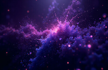 Abstract cosmic nebula in purple-blue space visualization