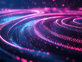 Neon Spirals of Light in Abstract Design