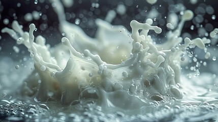 Poster - Milk Splash: A Close-Up Macro Photography