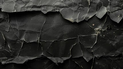 Leinwandbilder - An aged black cardboard card displays significant wear and tear, highlighting its empty and damaged state against a dark backdrop. Generative AI