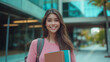 © DEEROFIX - portrait of a young female student with books