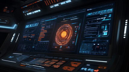 Wall Mural - futuristic interface displaying secure network with advanced tech protocols