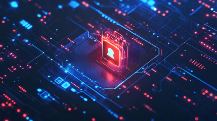 Wall Mural - futuristic interface displaying secure network with advanced tech protocols