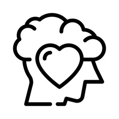 Sticker - Brain Heart line icon