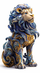 A bold lion symbol representing the Leo zodiac, with a golden mane and fierce expression, embodying strength, courage, and loyalty under the summer sun.