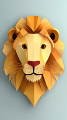 A bold lion symbol representing the Leo zodiac, with a golden mane and fierce expression, embodying strength, courage, and loyalty under the summer sun.