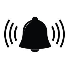 Wall Mural - black bell icon simple