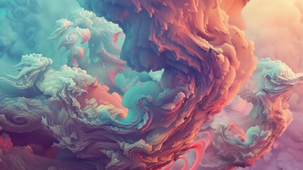 Canvas Print - Abstract Cloud Formations: A Dreamy Digital Artwork