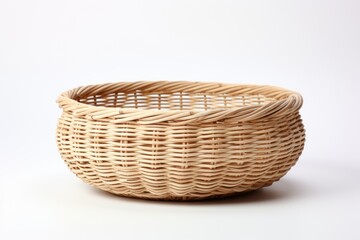 Wall Mural - Basket made of wicker on a white background