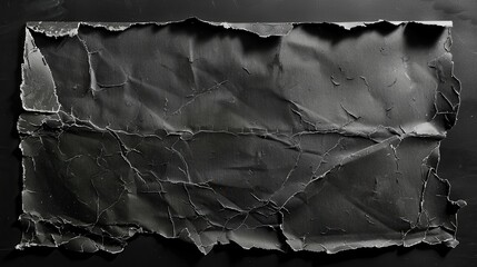 Poster - The dark cardboard card shows extensive cracks and age marks, highlighting its worn and empty state against a black background. Generative AI