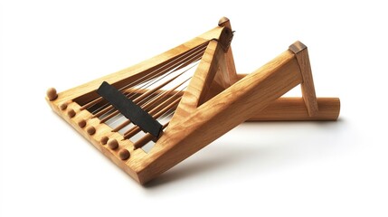 Triangle Musical Instrument Isolated on White Background, Showcasing the Unique Design and Clear Tones of This Percussion Instrument