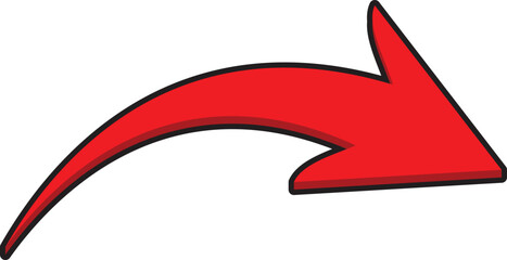 Wall Mural - flat red arrow left direction icon on a transparent background, arrow icon illustration vector for y