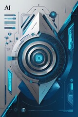 Create a futuristic AI inspired illustration