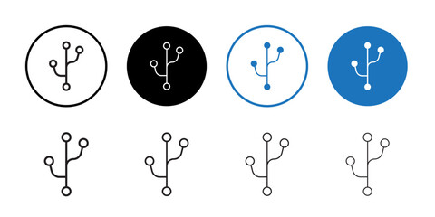 Code branch icon outline set sign