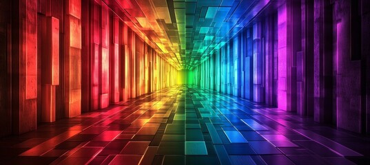 Aufkleber - Colorful virtual digital space portal technology background. Generative AI technology.	
