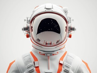 A vibrant cartoon astronaut with a reflective helmet showcases sealed mesh vertices, floating in the vastness of space, exploring celestial wonders on a bright day