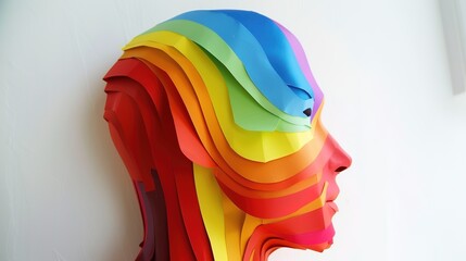 Colored Paper Head - a vibrant and creative visual. The colorful paper head showcases artistic flair and playful design elements.