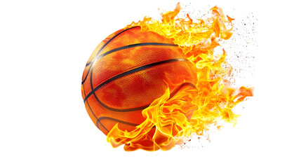 Wall Mural - fire basketball png transparent background