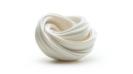 Wall Mural - abstract white swirling form on white background