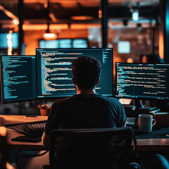 Programmer hacker code programming Internet illustration