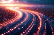 © Milaballe - Futuristic digital pathway with glowing lights leading into vibrant horizon