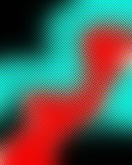 Halftone gradient background red turquoise and black color grunge texture layout poster backdrop print paper art