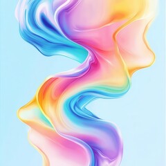 Fluid rainbow loop, blending into abstract background, vibrant and energetic, watercolor style