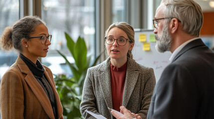 Réunion d'équipe diversifiée dans un bureau moderne, collaboration intergénérationnelle