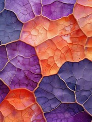 Wall Mural - Abstract pattern with purple and orange colors. AI.