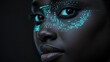 © MochSjamsul - Woman black face with digital overlay, representing AI and technology