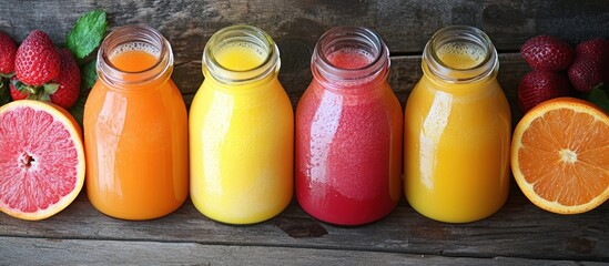 Sticker - Assortment of Colorful Freshly Squeezed Juices