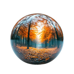 Leinwandbilder - Ethereal crystal ball levitating on a pure white background,with a mesmerizing glowing reflection creating a dreamy,mystical atmosphere.