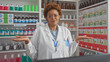 © Krakenimages.com - African american woman pharmacist in white coat indoors at pharmacy with uncertainty expression.
