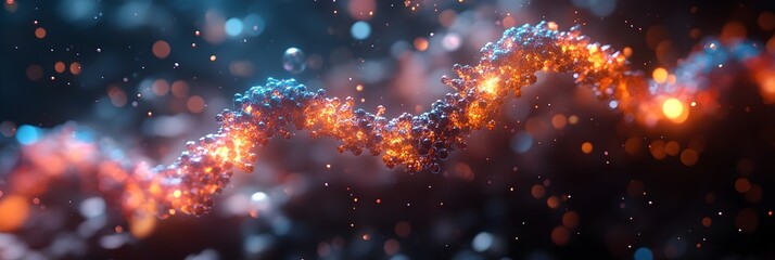 Leinwandbilder - Visualizing the Building Blocks of Life:Intricate Molecular Structures of DNA,RNA,and Amino Acids Depicted in a Captivating Abstract