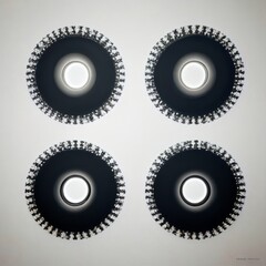 Wall Mural - abstract pattern of circles with the effect of displacement. white clean rings animation. abstract b