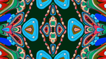 Colorful symmetrical abstract kaleidoscope background pattern for summer 