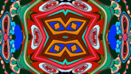 Colorful symmetrical abstract kaleidoscope background pattern for summer 