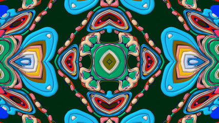 Colorful symmetrical abstract kaleidoscope background pattern for summer 