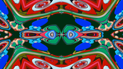 Colorful symmetrical abstract kaleidoscope background pattern for summer 