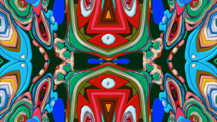 Colorful symmetrical abstract kaleidoscope background pattern for summer 