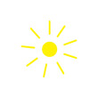 © Hello  - yellow sun icon on white background