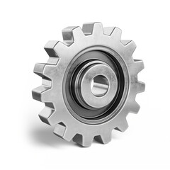 Cogwheel sign concept. Gear wheel icon isolated on white. 3d illustration of gear.