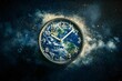 © Bussakon - Countdown Clock Superimposed on Earth Symbolizing Climate Change Urgency