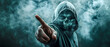 © Daniel - A man in a hoodie raises his hand towards the camera, smoke swirling before him