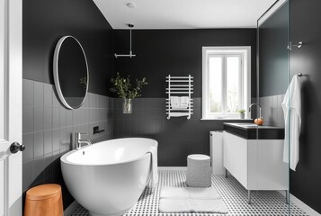 Combine Scandinavian minimalism with a black and white color sch