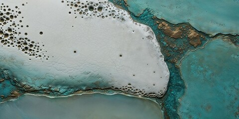 White and Turquoise Textured Abstract Painting