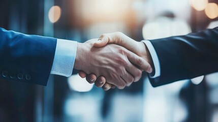 Aufkleber - Two businessmen shaking hands in a business deal.