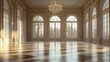 © Gia - Elegant Sunlit Ballroom Interior with Large Windows and Chandelier