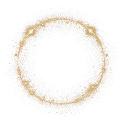 Canvas Print - PNG Golden sparkling circular light effect